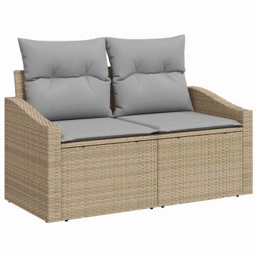 vidaXL Canapea de grădină cu pernă Bej 123 x 62 x 69cm poliratan