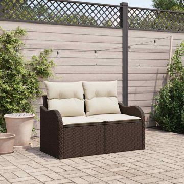 vidaXL Canapea de grădină cu pernă Maro 121 x 62 x 69cm poliratan