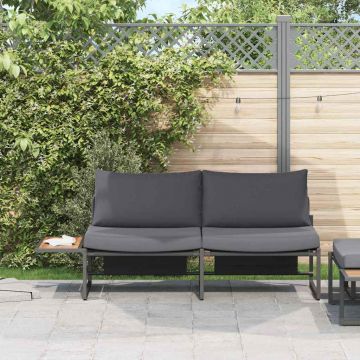 vidaXL Canapea de grădină cu pernă Maro 200.5 x 70 x 85.5cm Metal