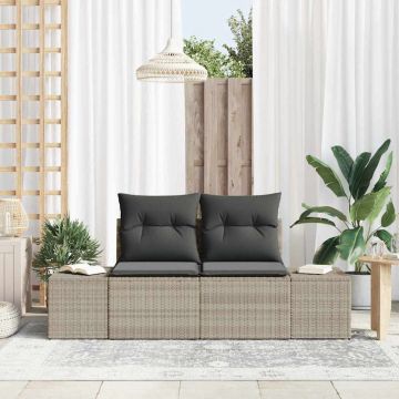 vidaXL Canapea de grădină Gri 123 x 62 x 69cm poliratan