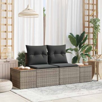 vidaXL Canapea de grădină Gri 184 x 62 x 85cm poliratan