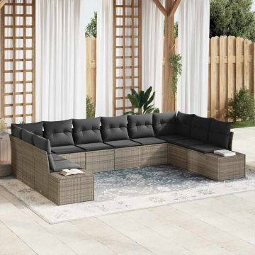vidaXL Set de canapele pentru grădină 10 pcs Gri 344 x 209 x 85 cm