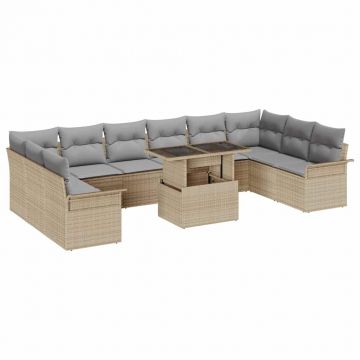 vidaXL Set de canapele pentru grădină 11 pcs Bej 100 x 55 x 73 cm