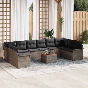 vidaXL Set de canapele pentru grădină 11 pcs Gri 55 x 55 x 37 cm