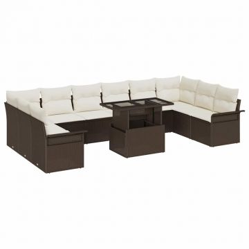 vidaXL Set de canapele pentru grădină 11 pcs Maro 100 x 55 x 73 cm