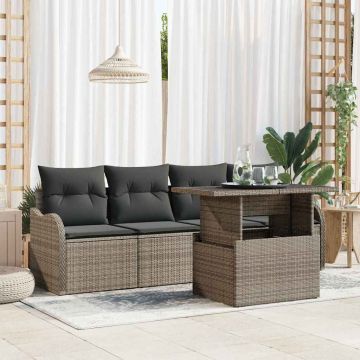 vidaXL Set de canapele pentru grădină 5 pcs Gri 100 x 55 x 73 cm