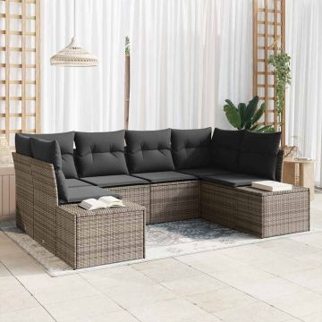 vidaXL Set de canapele pentru grădină 6 pcs Gri 234 x 154 x 85 cm