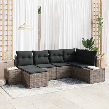 vidaXL Set de canapele pentru grădină 6 pcs Gri 264 x 154 x 85 cm