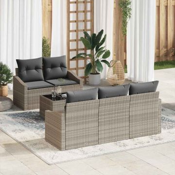 vidaXL Set de canapele pentru grădină 6 pcs Gri deschis și gri închis