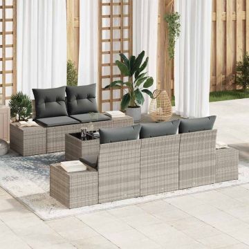 vidaXL Set de canapele pentru grădină 6 pcs Gri deschis și gri închis