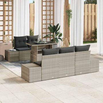 vidaXL Set de canapele pentru grădină 6 pcs Gri deschis și gri închis