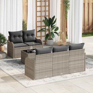 vidaXL Set de canapele pentru grădină 6 pcs Gri deschis și gri închis