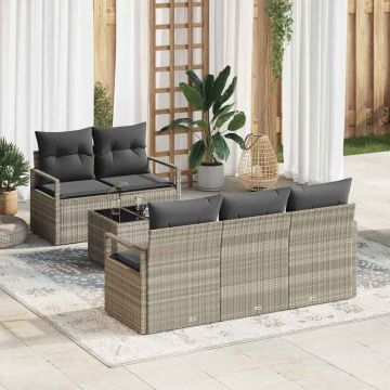 vidaXL Set de canapele pentru grădină 6 pcs Gri deschis și gri închis