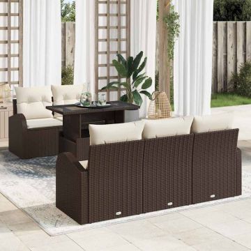 vidaXL Set de canapele pentru grădină 6 pcs Maro 100 x 55 x 73 cm