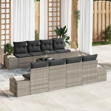 vidaXL Set de canapele pentru grădină 7 pcs Gri deschis și gri închis