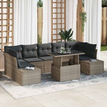 vidaXL Set de canapele pentru grădină 8 pcs Gri 100 x 55 x 73 cm