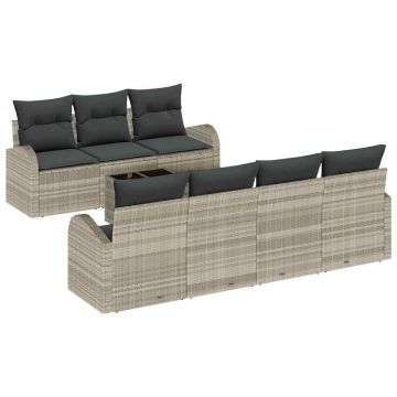vidaXL Set de canapele pentru grădină 8 pcs Gri deschis și gri închis