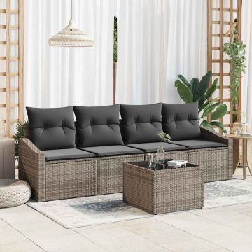 vidaXL Set de canapele pentru grădină Manual 5 pcs Gri 55 x 55 x 37 cm