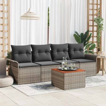 vidaXL Set de canapele pentru grădină Manual 5 pcs Gri 55 x 55 x 37 cm