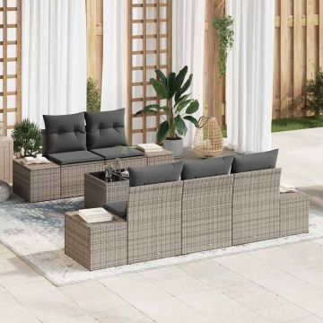 vidaXL Set de canapele pentru grădină Manual 6 pcs Gri 55 x 55 x 37 cm