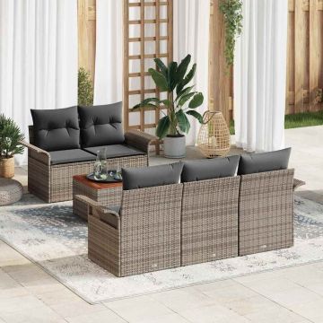 vidaXL Set de canapele pentru grădină Manual 6 pcs Gri 55 x 55 x 37 cm