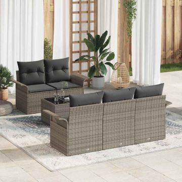 vidaXL Set de canapele pentru grădină Manual 6 pcs Gri 55 x 55 x 37 cm