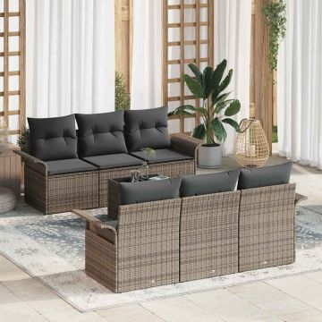 vidaXL Set de canapele pentru grădină Manual 7 pcs Gri 55 x 55 x 37 cm