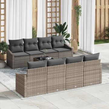 vidaXL Set de canapele pentru grădină Manual 7 pcs Gri 55 x 55 x 37 cm