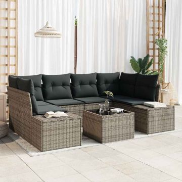 vidaXL Set de canapele pentru grădină Manual 7 pcs Gri 55 x 55 x 37 cm
