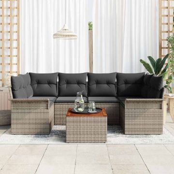 vidaXL Set de canapele pentru grădină Manual 7 pcs Gri 55 x 55 x 37 cm