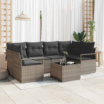 vidaXL Set de canapele pentru grădină Manual 7 pcs Gri 55 x 55 x 37 cm