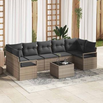 vidaXL Set de canapele pentru grădină Manual 8 pcs Gri 55 x 55 x 37 cm