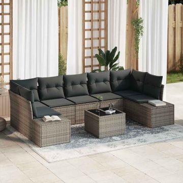 vidaXL Set de canapele pentru grădină Manual 8 pcs Gri 55 x 55 x 37 cm