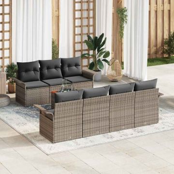 vidaXL Set de canapele pentru grădină Manual 8 pcs Gri 55 x 55 x 37 cm