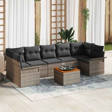 vidaXL Set de canapele pentru grădină Manual 8 pcs Gri 55 x 55 x 37 cm