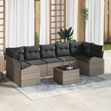 vidaXL Set de canapele pentru grădină Manual 8 pcs Gri 55 x 55 x 37 cm