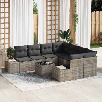 vidaXL Set de canapele pentru grădină Manual 9 pcs Gri 55 x 55 x 37 cm