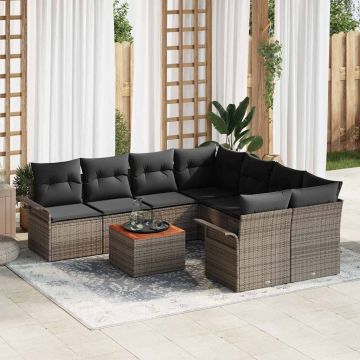 vidaXL Set de canapele pentru grădină Manual 9 pcs Gri 55 x 55 x 37 cm