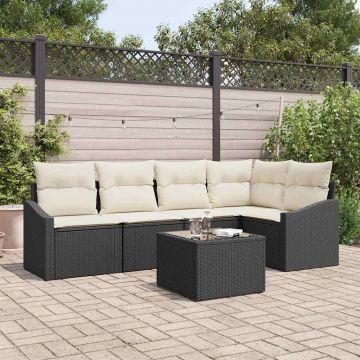 vidaXL Set de masă pentru grădină cu pernă 6 pcs Maro și Crem