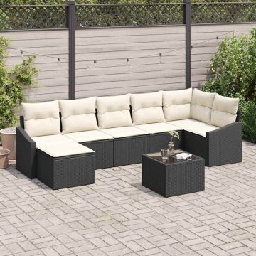 vidaXL Set de masă pentru grădină cu pernă 8 pcs Maro și Crem