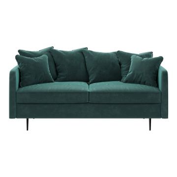 Canapea cu tapițerie din catifea Ghado Esme, 176 cm, verde - turcoaz închis