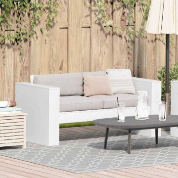 vidaXL Canapea de grădină Alb 134 x 60 x 62 cm Lemn masiv de pin