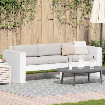 vidaXL Canapea de grădină Alb 185.5 x 60 x 62 cm Lemn masiv de pin