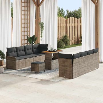 vidaXL Set de canapele pentru grădină 11 pcs Gri 90 x 55 x 71 cm