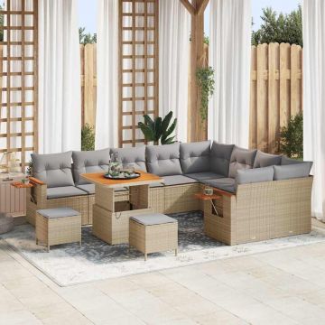 vidaXL Set de canapele pentru grădină 12 pcs bej și gri deschis