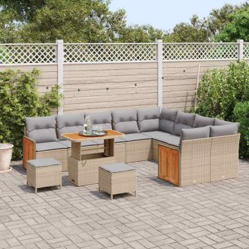 vidaXL Set de canapele pentru grădină 12 pcs bej și gri deschis