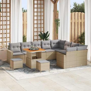 vidaXL Set de canapele pentru grădină 12 pcs bej și gri deschis
