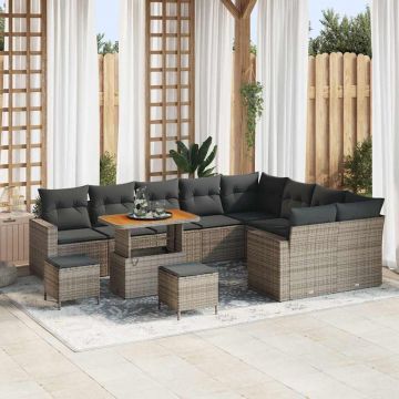 vidaXL Set de canapele pentru grădină 12 pcs Gri 90 x 55 x 71 cm