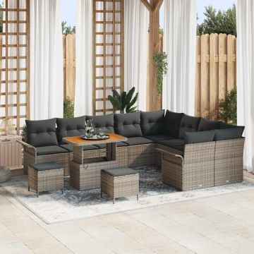 vidaXL Set de canapele pentru grădină 12 pcs Gri 90 x 55 x 71 cm