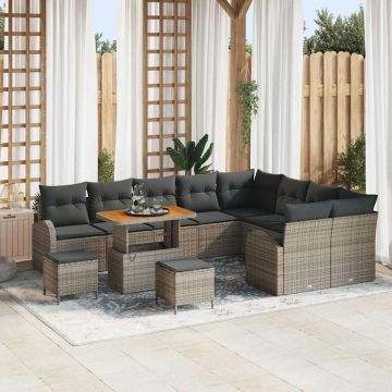 vidaXL Set de canapele pentru grădină 12 pcs Gri 90 x 55 x 71 cm